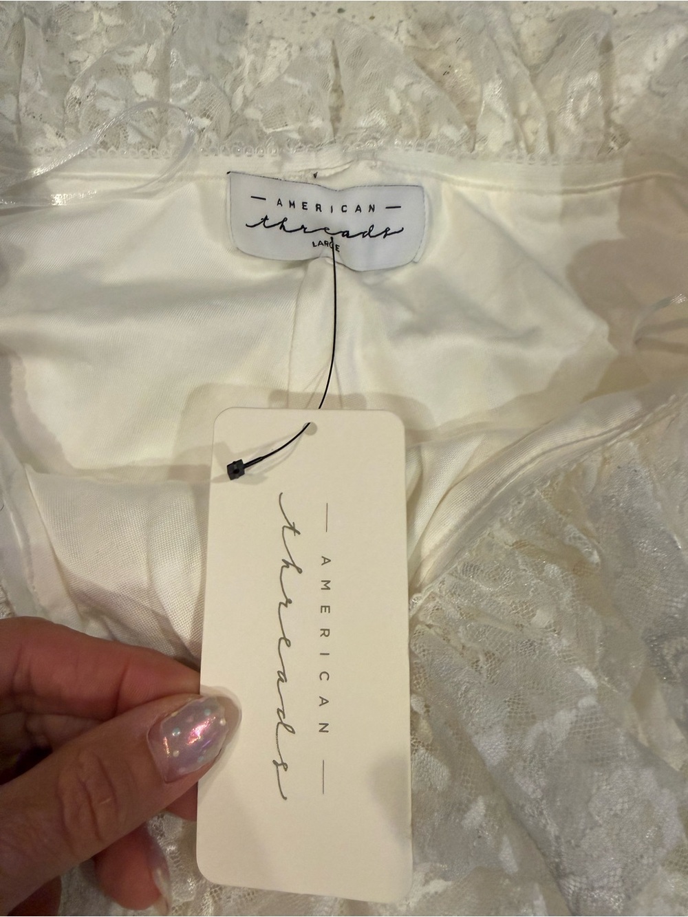 American Threads White Lace Ruffle Shorts - Picture 3 of 5